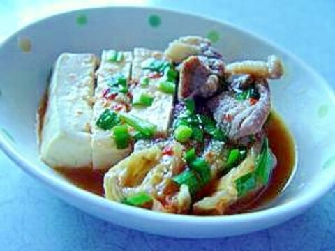 白菜の旨辛肉豆腐